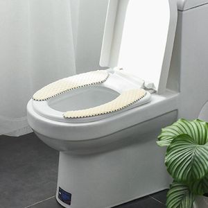 Draagbare Herbruikbare Warm Pluche Toiletbril Vullen Wasbare Badkamer Mat Seat Gezondheid Sticky Pad Huishoudelijke Benodigdheden Toiletbrillen