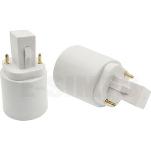 2 Stuks 2-Pin G24d Om E26 E27 Adapter 2P Cfl Led Bombillas G24 Om Schroef Licht Socket lamp Base Lamphouder Converter Adapter