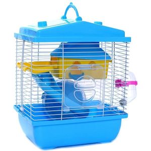 Huisdier Kooi Hamster Huisje Met Transparant Dakraam Double Layer Huis Voor Hamster Gouden Hamster Pet Blauw