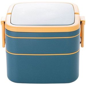 Draagbare Lunchbox Double Layer Gesp Lekvrij Mini Bento Box Magnetron Servies Voedsel Warmer Opslag Container Lunchbox