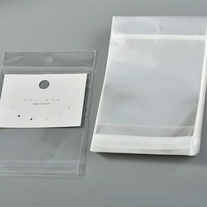 100Pcs Sieraden Display Kaart Leeg Wit Papier Karton Ketting Armband Oorbel Houder Verpakking Kaarten Plastic Zak