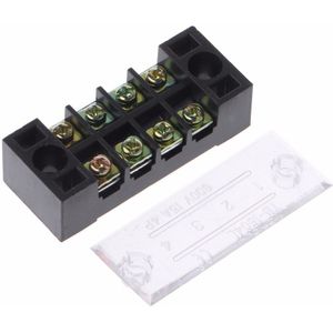 600V 15A 4 Posities Dual Rijen Overdekte Barrier Schroefkroonsteen Strip Draden Connector