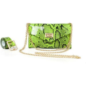 Fluorescerende snake print riem tas mode vrouwen heuptas casual heuptas mini fanny pack outdoor portemonnee