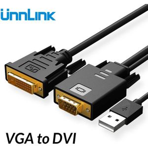 Unnlink Analoge VGA naar DVI D Kabel Converter Digitale Adapter FHD 1080 voor monitor computer HDTV projector laptop desktop PC host