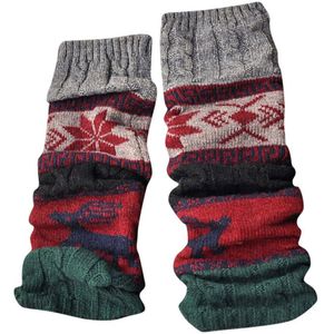 Kerst Sokken Vrouwen Winter Warme Beenwarmers Kabel Gebreide Haak Hoge Lange Sokken Dames Vrouwelijke Afdrukken Mode Sokken