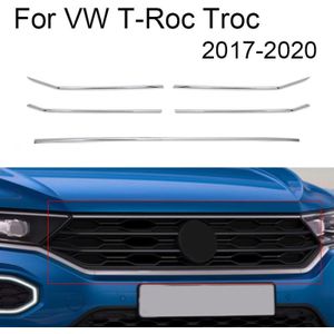 Voor Vw T-Roc Troc Auto Front Midden Billet Grille Mesh Horizontale Trim Styling Garneer Streep stickers