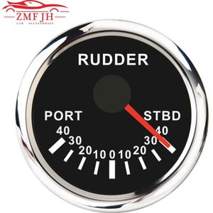 Universele 2 Inch 52Mm Roerstand Indicator Gauge 0-190ohm Signaal Met Backlight Voor Boot Marine Roer Hoek Mater 12V/24V
