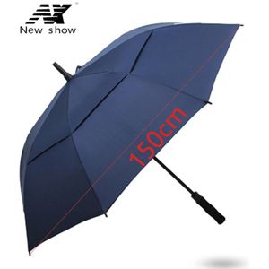 Nx Creatieve Grote Dubbele Laag Golf Paraplu 145 Cm Tot 150 Cm Paraplu Mannen Winddicht Sterke Lange Paraplu Voor Mannen business