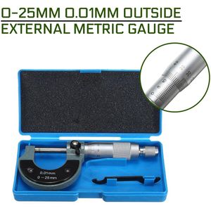 0.01Mm 0-25Mm Buiten Externe Metric Gauge Micrometer Machinist Meten Met Doos Nauwkeurig Meetinstrument