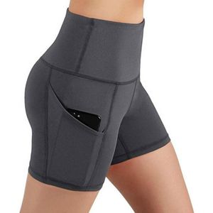 Yoga Broek Leggings Yoga Side Mobiele Telefoon Broek Side Pocket Yoga Quick Dry Shorts Fitness Training Korte Broek Voor vrouwen