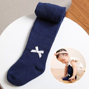 Baby Panty Katoen Gebreide Lente Herfst Leuke Boog-knoop Prinses Meisjes Effen Kleur Peuter Panty Meisjes Baby Kleding Stuff