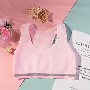 Zachte Katoen Kinderen Meisjes Ondergoed Kinderen Meisje Effen Kleur Vest Beha Sport Tank Top Crop Tops Meisje 9-16Years