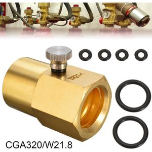 CGA320/W21.8 Soda Maker CO2 Cilinder Refill Adapter Connector Valve Tool Kit Water Machine CO2 Fles Inflatie Valve Connector