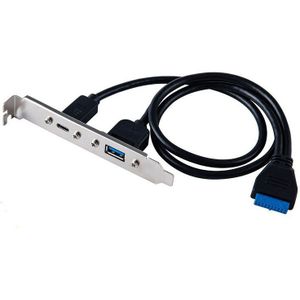 AU42 -20Pin USB3.0 Header Naar Usb 3.1 Type-C Kabel 20 Pin Usb Vrouwelijke Om USB-C Adapter Uitbreiding beugel Voor Computer