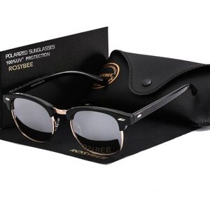 Rosybee UV400 Gepolariseerde Zonnebril Mannen Vrouwen Classic Cool Retro Zonnebril Coating Man Rijden Shades Mannelijke Oculos