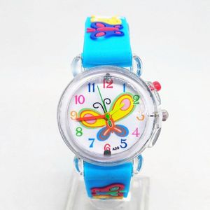 5 Kleuren Cartoon Gloeiende Kinderen Horloge Led Knippert Vlinder Sport Kids Horloge Voor Meisjes Student Kerst Licht Klok