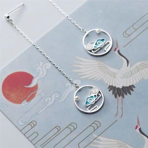 Zool Memory Literatuur Art Originele Cloud Gunstige Geluk 925 Sterling Zilveren Mode Vrouwelijke Dangle Oorbellen SEA716