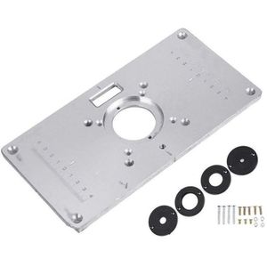 Router Tafel Plaat 700C Aluminium Router Tafel Insert Plaat + 4 Ringen Schroeven Voor Houtbewerking Bankjes, 235Mm X 120Mm X 8Mm (9.3Inch