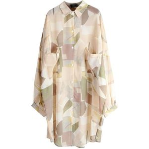 Xitao Losse Slanke Chiffon Blouse Vrouwen Kleding Zomer Mode Turn Down Kraag Volledige Mouw Match Alle Shirt DZL1009