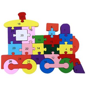 Letters En Cijfers Educatief Houten Puzzel Speelgoed Voor Kinderen Hout Materiaal Puzzel Trein Voertuig Speelgoed Kids Christmas