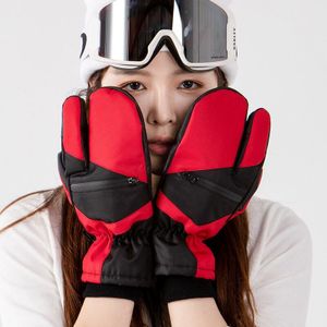 Dikke Waterdichte Ski Handschoenen Mannen En Vrouwen Slijtvaste Drie-Vinger Ontworpen Handschoenen M/L Twee maat | Kan Houden Kaarten A7339