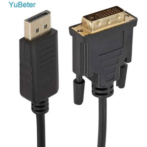 YuBeter DP Display-port Displayport naar DVI 24 + 1Pin Converter Kabel Man op Man 1.8M voor HDTV PC Projector Monitor 1080p