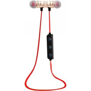 M9 Magnetische Sport Bedrade Headset Bluetooth 4.1 Stereo Headset Met Microfoon Rood + Zwart