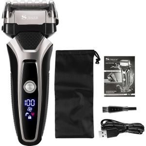 Usb Oplaadbare Elektrische Scheerapparaat Rvs Scheren Machine Mannen 3D Triple Drijvende Scheermes Scheerapparaat Kapper Trimmer