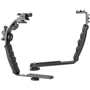 2 Pcs Camera L Bracket Mount Video Grip L-Beugel Dual Flash Koude Schoen Mount 1/4 Inch Statief Sch