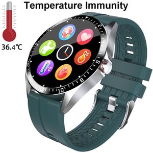 Mannen Smart Horloge Lichaamstemperatuur Meten Immuniteit Hartslagmeter Bloeddruk Zuurstof Fitness Tracker Touch Display