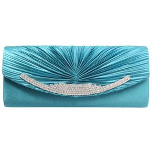 Ongevoerd Zijde Plooi Clutch Bag Met Ketting Zachte Ondergrond Clutch Vrouwelijke Crossbody Tas Met Strass Avond Clutch Bag Party Purse