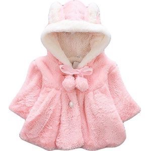 Baby Baby Meisjes Faux Fur Winter Warme Jas Dikke Warme Mantel Jas Kid Kleding Baby Meisje Leuke Hooded Lange mouw Bovenkleding