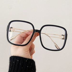 Zwart Vierkant Anti-Blauw Licht Glazen Frame Voor Vrouwen Vintage Lichtmetalen Hollow Beige Brillen Mannen Computer eyewear