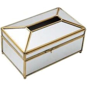 Tissue Box Europese Creatieve Glas Tissue Doos Eenvoudige Woonkamer Huishouden Tissue Doos Nordic Luxe Licht Luxe Servet Lade #4W