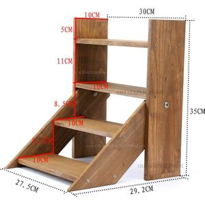 Eenvoudige Moderne Multi-layer Plant Plank Tafel Stapte Bloem Stand Mini Massief Hout Opslag Rack Voor Office/ Home