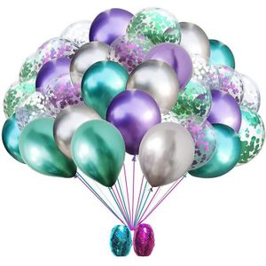 30 Pcs 12 Inch Metallic Kleuren Latex Confetti Ballonnen Groen Paars Sliver Ballons Bruiloft Baby Shower Verjaardagsfeestje Decoraties