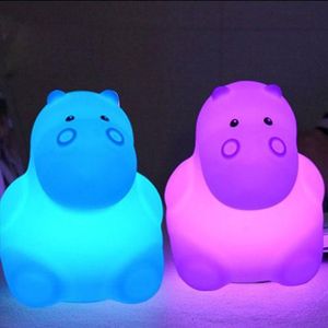 Mooie Uil Cartoon Silicone Baby Led Nachtlampje Kinderen Speelgoed Lichten Nachtkastje Nachtlampje Voor Kinderen 8 Kleuren Veranderen