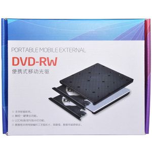 Zwart Externe USB3.0 DVD RW CD Writer Slim Optische Drive Brander Reader Speler Lade Soort Draagbare voor PC Laptop