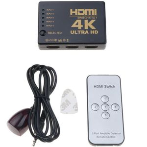 Kebidu 5 Port Input Mini HDMI Switch HDMI Splitter Switcher Box Selector 3D Formaat Met IR Afstandsbediening Voor PS3 HD DVD TV