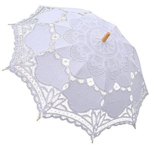 Kant Handleiding Opening Bruiloft Paraplu Bruid Parasol Paraplu Accessoires Voor Wedding Bridal Shower Paraplu Wit