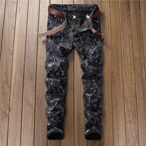 Mode 2022 Herfst Lente Gat Jeans Mannen Ripped Skinny Biker Vernietigd Denim Broek