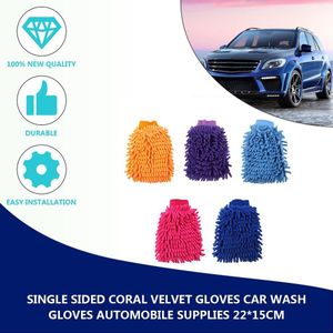 Wasstraat Handschoen Coral Mitt Soft Anti-kras Voor Auto Wassen Multifunctionele Dikke Reiniging Handschoen Auto Wax Detaillering Borstel kleur Willekeurige