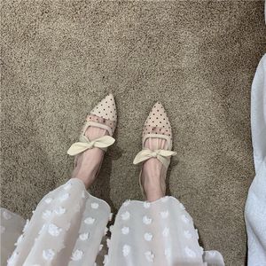 Monmoira Strik Mesh Dot Slingback Muilezels 2022 Vrouwen Blok Hak Zomer Sandalen Elegante Hollow Out Party Prom Jurk Dames Schoenen