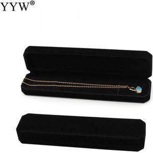 Elegante Zwarte Sieraden Set Box Retro Sieraden Verpakking Bag Voor Vrouwen Ketting Ring Armband Display Pluche Box