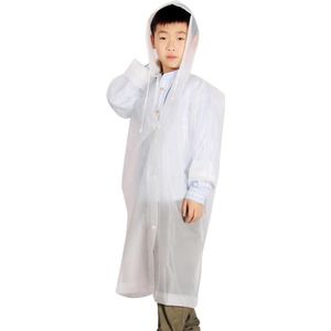 Wegwerp Draagbare Regenjas Student Meisje Jongen Regenkleding Waterdicht Trekkoord Capuchon Knoppen Regenjas Poncho Kinderen Regenjas