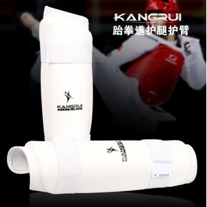 Kunstleer Wit S-L Size Taekwondo Shin Elleboogbeschermers Kangrui Leg & Arm Beschermende Guards Shin Protector