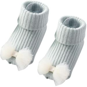 1 Paar Antislip Sweat Absorptie Katoenen Sokken Kant Herfst Winter Baby Draad Stapels Losse Babysokjes-Size S 9-18 Maand (Groen)