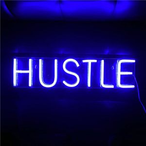 Hustle Led Neon Sign Light Wall Art Decoratieve Opknoping Borden Voor Slaapkamer Kamer Party Home Decor Neon Nachtlampje Usb aangedreven