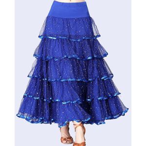 Flamenco Rok Latin Salsa Flamenco Ballroom Dance Rok Voor Vrouwen/Spanje Pailletten Waltz Tango Dansen Half Rokken