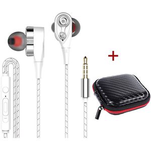 Wired Hoofdtelefoon Hoge Bass Headsets Sport Oordopjes Dual Drive Stereo In-Ear Wired Oortelefoon Met Microfoon Oordopjes Voor Telefoon